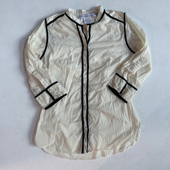 Gretchen Scott Designs Cream and Black Women's Top - Picture 1 of 5